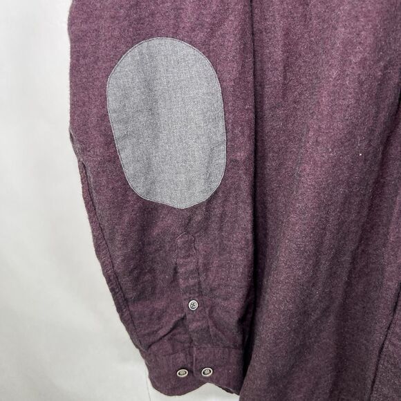 32 Bar Blues Button Down Flannel Shirt Mens Size XXL 2XL Maroon Cotton Cashmere - Picture 4 of 13